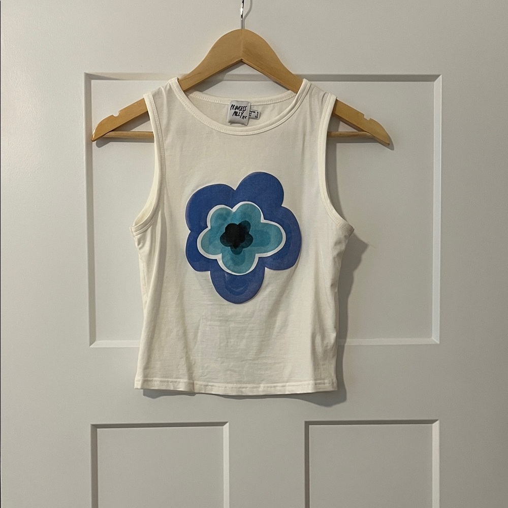 Princess Polly Aspects Flower Tank White